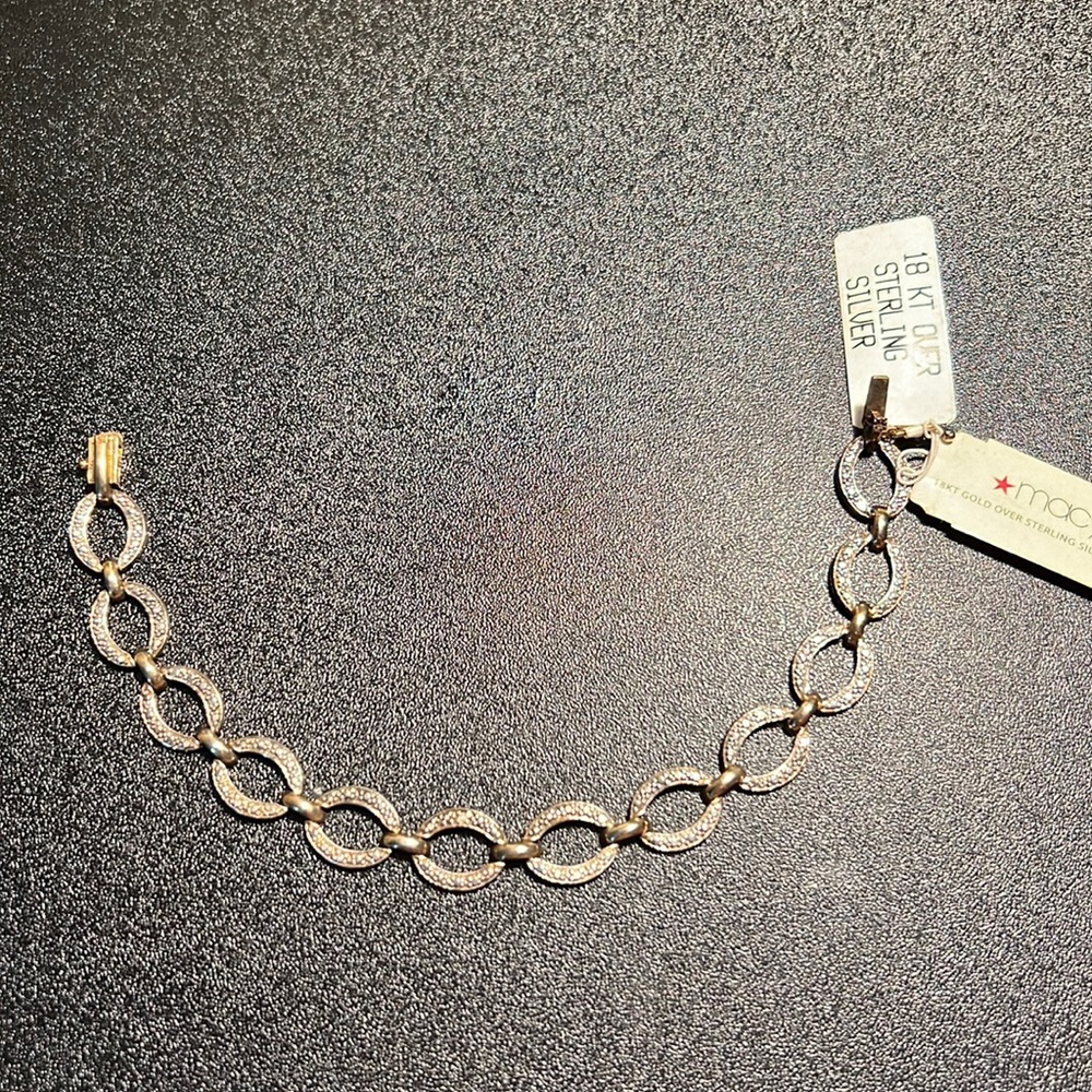 Macys fashion bracelet 18k gold over sterling silver NWT